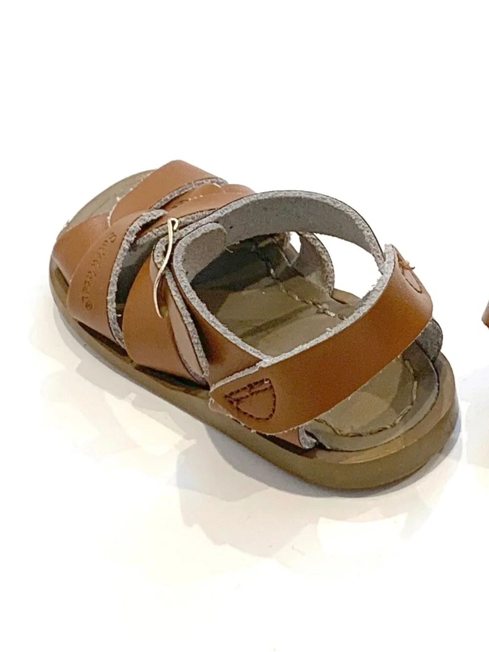 Salt Water Original Sandals by Hoy Brown Leather Baby Toddler Size 5